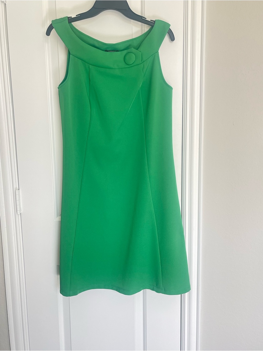Metrostyle Vibrant Green Sleeveless A-Line Retro Dress Size 10 Y2K Vintage